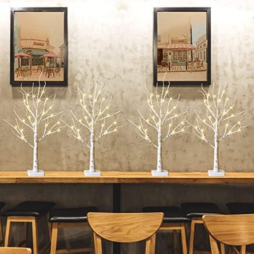 PEIDUO Easter Decorations for The Home, 2FT Easter Tree with LED Lights, Warm White Tree Lamp, Fairy Light Spirit Tree for Room Inside Fireplace Decor, Battery Powered, Timer 1 Pack