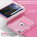 ZoneFoker for iPad Pro 12.9 Case 6th/5th/4th/3rd Generation 2022/2021/2020/2018, 12.9 Inch iPad Pro Case Cover with Pencil Holder, Pink Glitter