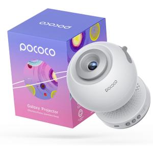 POCOCO Galaxy Star Projector with 2M-Pixel Lens & 5K Discs | Home Planetarium Projector for Relaxation, Study, and Sleep Aid | Includes 2 Films | Ideal Gift (White)