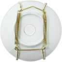 BANBERRY DESIGNS Brass Vinyl Coated Plate Hanger 3.5 to 5 Inch Plate Hanger Set of 3 Hangers - Includes Hanging Hook and Nail