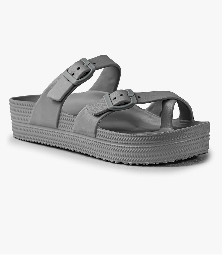 Womens Sandals with Arch Support - Comfortable Adjustable Buckles Beach Slides - Lightweight Summer Platform Sandal Chunky Cushioned
size 8