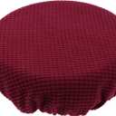 Round Bar Stool Covers, Cushion Cover With Elastic and Non-Slip Bottom, 11 Inches Width Soft & Protecting Home Office Chair Cover (Claret)