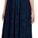 Women's Casual Tulle Midi Dress Ruffle Sleeve Crewneck Lace Flowy Dresses Party Wedding Guest Sundress