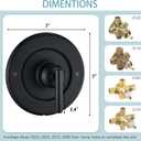 Replacement for Moen Posi-Temp Valve Only Shower Faucet Trim Kit (Valve& Catridge Not Inclued), Volume and Temperature Control Level Handle, Matte Black