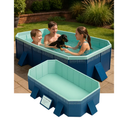 Foldable Swimming Pool for Kids Adults - Non-Inflatable Kiddie Pools for Backyard Garden Outdoor Folding Collapsible Above Ground Dog Pool 100" X 65" X 21"