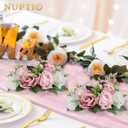 7 x NUPTIO Flower Ball Arrangement Bouquet - 2 Pcs 9.5 inch Diameter Dusty Rose Fake Flowers Roses Balls for Centerpieces Tables - Artificial Rose Arrangements for Wedding Centerpiece Table Decorations