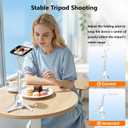 [3 in 1] Magnetic Phone Camera Shutter Grip, Extendable Selfie Stick & Tripod Portable for Magsafe iPhone & Android with Detachable Wireless Shutter Button Remote Control Ergonomic Handle - White