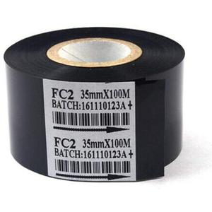 Black 2 Rolls Hot Stamp Ribbon FC2 35mm x 100m Thermal Transfer Ribbon for Coder Printer Machine