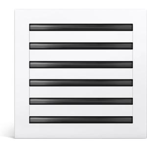 Modern AC Vent Cover 12x12 (Duct Opening Cutout) - White Sleek Decorative Air Vent - Standard Linear Slot Diffuser - All Aluminum Register Grille for Ceiling, Walls & Floors