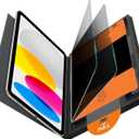 OMOTON 2 Pack Privacy Screen Protector for iPad A16 11th 10th Generation (11/10.9 inch 2025/2022), Anti-Spy Tempered Glass with Installation Tray for 11th/10th Gen-Case Friendly/Apple Pencil Support (Black)