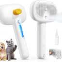 ROJECO 3-in-1 Steam Cat Brush for Short/Long haired Cats, Pet Cat Hair Remover Grooming Brush with Large Water Tank, Rechargeable Comb to Remove Shedding Fur, Includes Massage for Kittens