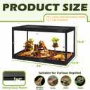 PROLEE Reptile Tank, 31 Gallon Beard Dragon Tank, Tempered Glass Reptile Encloure and Snake Tank with Locking Design for Lizard,Gecko,Chameleon (24"X15.5"X15.5",Black)