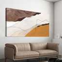 Large Modern Brown Wall Art Decor Canvas Abstract Wall Art Decor 29"x58"