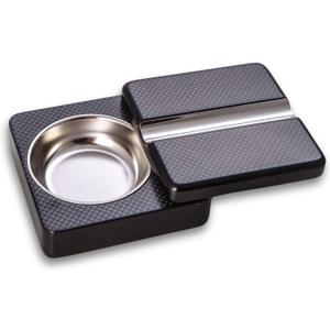 Bey-Berk Single Cigar Ashtray with Compact, Swivel Design 4"x4"x1.75" (LxWxH) Luxury Solid Wood Cigar Ashtray with Stainless Steel Tray for Outdoors, Travel and Indoor Use - Black Bey-Berk Single Cigar Ashtray with Compact, Swivel Design 4"x4"x1.75" (LxWxH) Luxury Solid Wood Cigar Ashtray with Stainless Steel Tray for Outdoors, Travel and Indoor Use - Black