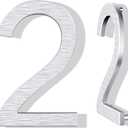 12 Inch Large House Numbers for Outside, Modern Silver Metal Address Numbers with Floating Effect, Weatherproof Aluminum, Easy Screw Mount for Fence Wall Garage Gate (2)
