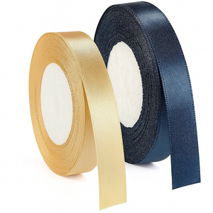 2Rolls Graduation Ribbon Class of 2025 Double Face Satin Ribbon 1/2 Inch 25 Yards Satin Ribbons for Graduated DIY Bows Party Decoration Wedding Wreath Crafts Making (Blue, Gold)