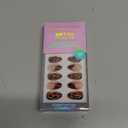 BTArtbox Press On Nails Almond - Amber Hoops, Tortoise Shell Short French Tip Press On Nails with Glue and Adhesive Tabs for Women, Soft Gel Glue On Nails in 16 Sizes - 32 Stick On Nails Kit