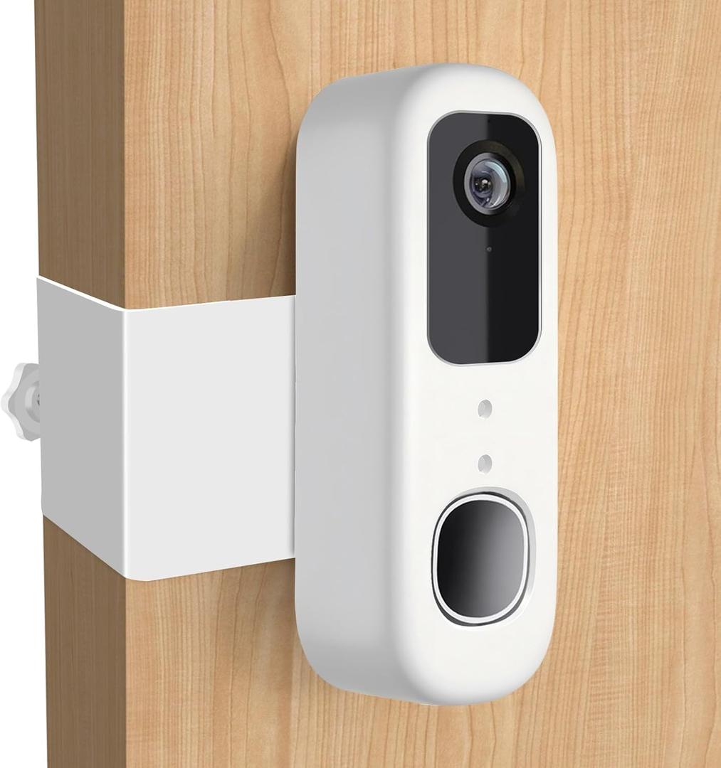 Anti-Theft Doorbell Mount Compatible with Arlo Video Doorbell 2K/HD (2nd Gen), Secure No-Drill Door Mount for Arlo Doorbell, Ideal for Use in Apartments, Rentals, and Homes
