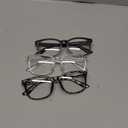 Gaoye Stylish Blue Light Glasses for Woman - Computer Glasses 99% Blue Light Blocking - Lightweight TR90 Frames - 3 pack (A1 Matte Black+leopard+transparent)