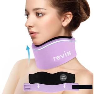 REVIX Soft Neck Brace Cervical Collar, Adjustable Neck Support Brace with Hot Cold Gel Pack, Neck Pain Relief & Neck Support Collar for Sleeping, Relieves Cervical Spine Pressure, Purple