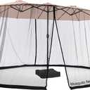 Umbrella Netting for Outdoor Umbrellas, Patio Umbrella Mosquito Netting for Double-Sided Umbrella, with Double Zipper Door and Adjustable Rope, (Black)