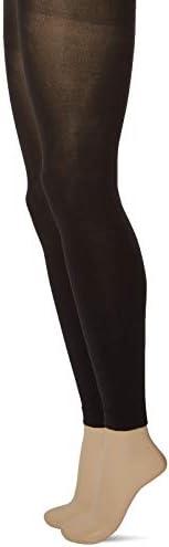 No Nonsense Women's Super Opaque Control Top Footless Tights ,Size Medium, Black