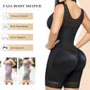 YIANNA Overbust Fajas Colombianas Shapewear for Women Tummy Control Body Shaper Girdles Post Surgery Compression Garment (Black, XL)