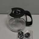 12-Cup Glass Carafe Replacement Pot for Mr Coffee, Black & Decker, Hamilton Beach, KitchenAid, Universal Coffee Maker Carafe Pot 12 Cup- 1.8L Coffee Pot with Handle & 3 Snap-On Caps in Different Sizes