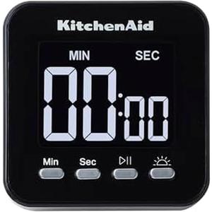 KitchenAid KQ912 99M Digital Single Event Magnetic Visual Timer with Backlight, Cooking, Classroom, Egg Timer, Black