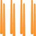 Smokeless and Dripless Scented Orange Taper Stick Candles for Decorations Dinner Table Wedding Birthday Party Home Decor Festival (Pack of 8)