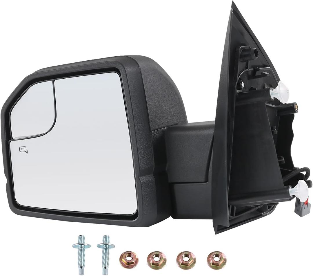JDMSPEED Driver Side View Mirror Power Heated LED Signal Textured Black Left LH Compatible with 2015-2020 Ford F150 FL3Z-17683-CC FL3Z-17683-CA (Driver Side View)