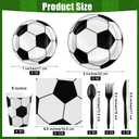 Kochorie 400 Pieces Soccer Disposable Party Tableware Sets Including Plates Cups Napkins Cutlery Serves 50 for Soccer Games Sports Birthday Party Decorations