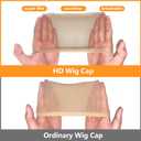 Atudew 24 PCS HD Wig Cap, Wig Caps for Women, Wig Cap for Lace Front Wig, Stocking Caps for Wigs, Bald Cap for Wig, Brown, Invisible, Super Thin, Nylon, Transparent, Elastic Wig Cap (12 Packs)