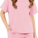 Girls Two Piece Sets Embroidery Ruffled Short Sleeve Tshirts & Shorts With Pockets Summer Outfits Size 5-14 Years