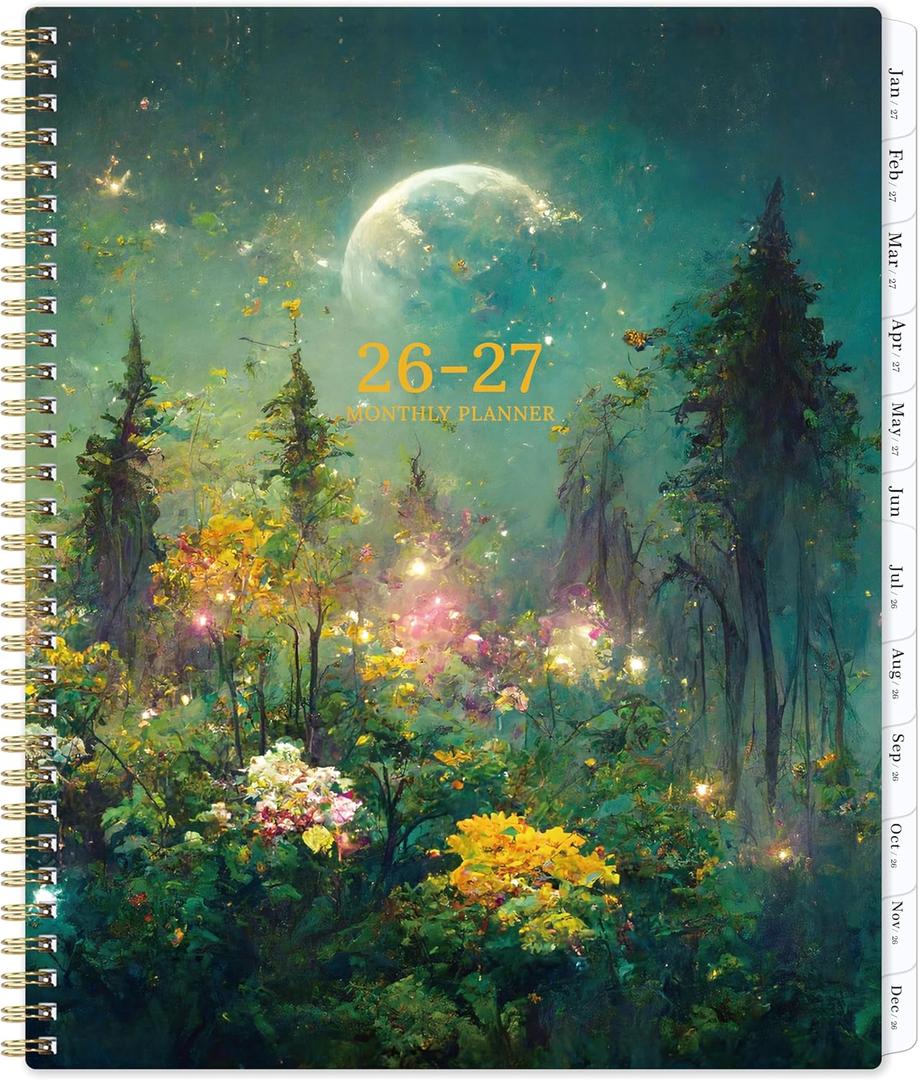 2026-2027 Monthly Planner/Calendar - Planner 2026-2027, JUL 2026 - DEC 2027, 9" x 11", 18 Monthly Planners 26-27, Monthly Calendar Planner with Spiral Binding + Tabs + Back Pocket
