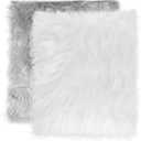 2 Pack Newborn Photography Props Blanket 28" x 24" White Soft Photoshoot Background Backdrop Gray Faux Fur Baby Photoshoot Props Newborn Photography Fur Mat (White&Grey)