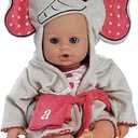ADORA Bath Time Babies Collection, 13" Baby Doll and Clothes Set, Made with Fresh Powder Scent and Exclusive QuickDri Vinyl Body, Birthday Gift for Ages 1+ - Elephant