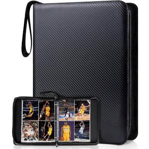 Laoppoc Sports Card Binder - 400 Pocket Double Sided Trading Card Holder, Ideal for Baseball/Football Cards, TCG Yugioh, 50 Removable Pages (4 Pockets Each)