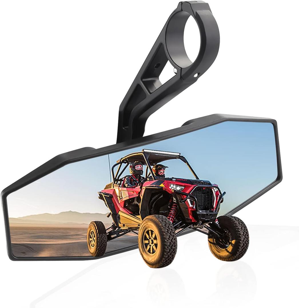 UTV Center Rear View Mirror Compatible with Polaris General RZR Ranger 570 900 1000 XP Arctic Cat Wildcat 2015-2024 Convex Rearview for 1.75 inch Roll Bar Replacement for 2881540