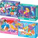 QUOKKA Puzzles for Toddlers 3-5  4 x 48 Pieces Puzzles for Kids Ages 3-4  12 Toy Learning Vert Girls for 4-6  Jigsaw Game for Boy and Girl 3-5-7 Year Old (4x48 Fairy Tales)