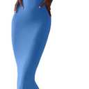 PUMIEY Women's Soft Lounge Long Slip Dress Sexy Sleeveless Backless Bodycon Maxi Dresses for Women (Pool, XS)