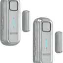 Daytech Refrigerator & Freezer Door Alarm - Adjustable 1-4 Minute Delay, 0-120dB Adjustable Siren, Door/Window Sensor for Home or Business (2 Pack, Grey)
