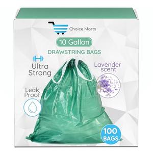 10 Gallon Trash Bag Lavender Scent Ultra Strong 100 Count With Drawstring