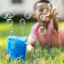 Maxx Bubbles Super Bubble Jet, Portable Automatic Bubble Machine for Kids, High Output Outdoor Fun Toy with Bubble Solution Included, Blue