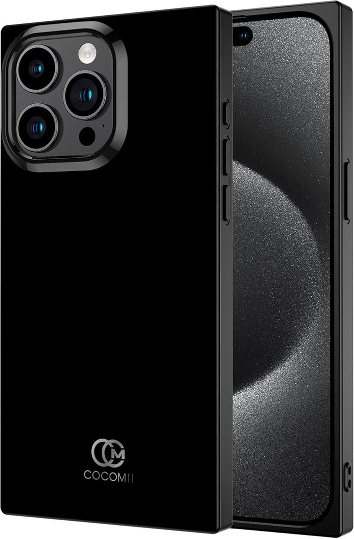 Cocomii - Rectangle Case Compatible with iPhone 15 Pro Max - Solid Color, Fashionable Hues, Matte, Women Girls Men, Protective Phone Case for iPhone 15 Pro Max 6.7 inch, Black