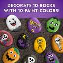 National Geographic Creepy Creatures Rock Painting Kit - Halloween Arts & Crafts Kit for Kids, Decorate 10 River Rocks with 10 Paint Colors & More Spooky Art Supplies, Halloween Gifts for Kids, One Size