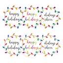 Anwyll Happy Holidays Stickers - 120Pcs 2Inch Holiday Cheer Gift Stickers Merry Christmas Gift Sticker Self Adhesive Christmas Envelope Seals Labels Light Xmas Sticker for Gifts Presents Cards Decor