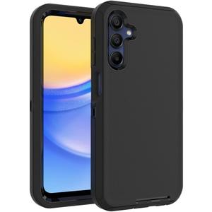Case for Galaxy A15, Heavy-Duty Tough Rugged Shockproof Drop Protective Cover Cases for Samsung Galaxy A15, Black