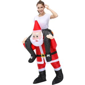 Red Inflatable Santa Claus Costume Blow up Santa Costume Cosplay Party Halloween Xmas Christmas Suit Parade Carnival Suit