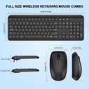 Wireless Keyboard and Mouse Combo, Full Size Silent Ergonomic Keyboard and Mouse, Long Battery Life, Optical Mouse, 2.4G Lag-Free Cordless Mice Keyboard for Computer, Mac, Laptop, PC, Window(2 Pack)
